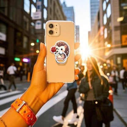 Cute Phone Ring Holder Stand,Hedgehog Phone Ring Grip Phone Case Finger Grip Holder 360 Rotation Phone Grip Kickstand for Smartphones and Tablets(Set of 4 Adorable Hedgehog Phone Ring Holders) - color: Hedgehog Phone Ring Grip