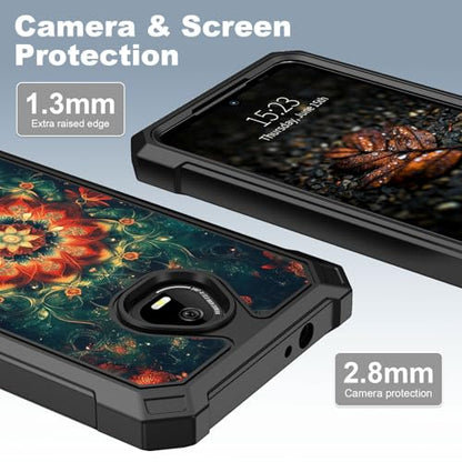 for Schok Volt Sv67q Sv67332 Case with Screen Protector, Military Grade Drop Protection, Dual Layer Hybrid Shockproof Protection TPU Phone Case for Schok Volt Sv67q, Mandala - color: Mandala