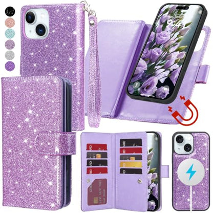 Varikke for iPhone 13 Wallet Case Compatible with Magsafe, Light Purple - color: (Compatible with MagSafe) Light Purple, size: iPhone 13 6.1"