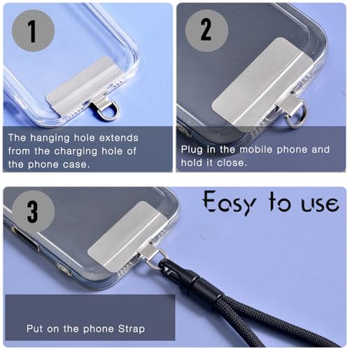 20 Pack Stainless Steel Phone Tether Tab for Lanyard & Strap - style: Rotatable
