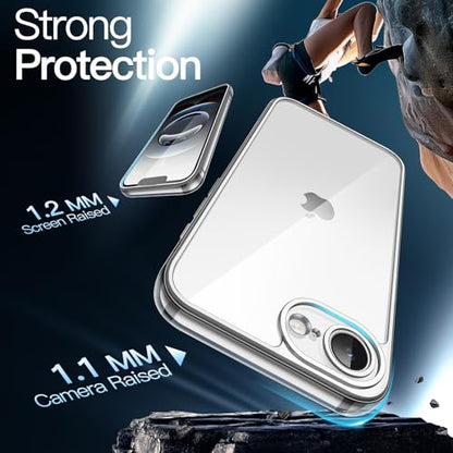 JETech Case for iPhone 17e (2026) / iPhone 16e, Non-Yellowing Shockproof Phone Bumper Cover, Anti-Scratch Clear Back, 6.1-Inch Display (Clear) - color: Clear, size: iPhone 17e/16e