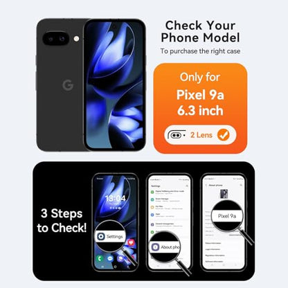 Battery Case for Google Pixel 9a, Upgraded 10000mAh Portable Protective Charging Case with Wireless Charging Compatible for Google Pixel 9a (6.3 inch) Battery Pack Charger Case with Carplay (Black) - size: Google Pixel 9a -10000mAh