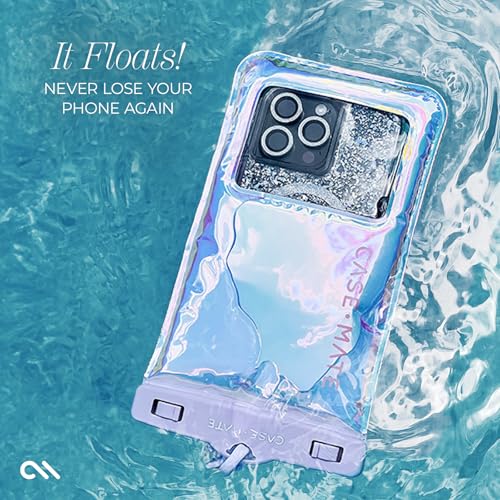 Case-Mate Soap Bubble IP68 Waterproof Phone Pouch - Travel Beach Cruise Ship Essentials - Floating Waterproof Phone Case with Crossbody Lanyard for iPhone 17 Pro Max/16 Pro/15/14/13/S26 - Iridescent