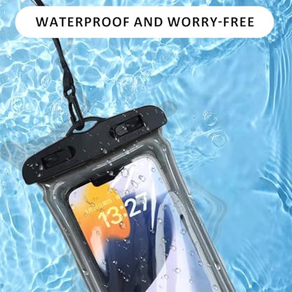 Universal Waterproof Phone Pouch [2 Pack] - IP68 Floating Dry Bag for iPhone 16 Pro Max/15/14/13 & BlackBerry Phone 2025 - Cruise Travel Essentials, Beach, Pool, Kayak(7.0") White