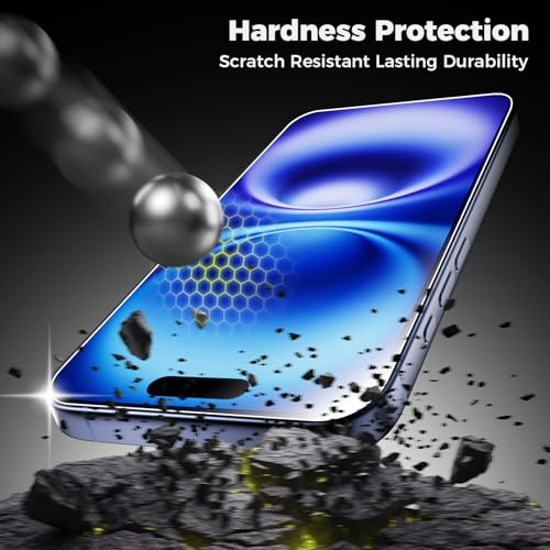 3-Pack Screen Protector for iPhone 16/15 with [Easy Pull] Installation Frame,9H Hardness Tempered Glass,Ultra Resistant, HD Clear, Bubble-Free, Case Friendly [Not for Pro/Plus Models] - size: iPhone 15/16 - 3 Pack