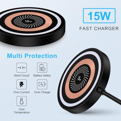 Samsung Galaxy S26 S25 Wireless Charging for S24 S23 Ultra Z Fold Flip 8 7 - color: Black