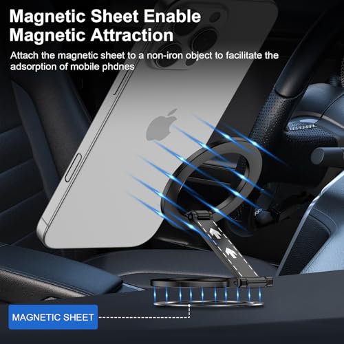 Magnetic Phone Ring Holder with Magsafe, Double Adjustable Finger Ring Grip - color: Black1