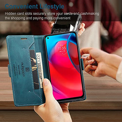 HAII Case for Moto G Stylus 5G 2021,PU Leather Folio Flip Wallet Case with Card Holster Stand Kickstand Magnetic Closure Shockproof Phone Cover for Motorola Moto G Stylus 5G 2021 (Blue) - color: Blue