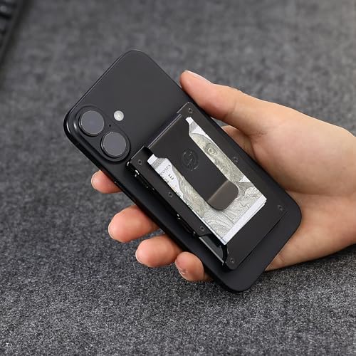 Compatible with MagSafe Wallet, Slim Wallet for Men with Money Clip, Rfid Blocking Metal Card Holder, Minimalist Magnetic Wallet Compatible with iPhone 16/15/14/13/12 Series - Classic Black - color: Black, style: Compatible With Magsafe