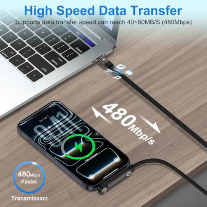 Invisible Holder USB C to USB C Cable 240W Phone Charger with Stand, 5FT