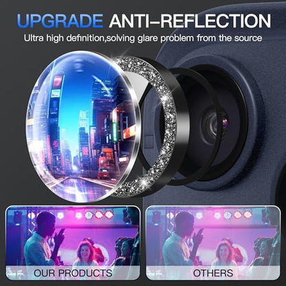 Suoman for iPhone 17 Pro/Pro Max Camera Lens Protector-Black - color: Glitter-Black