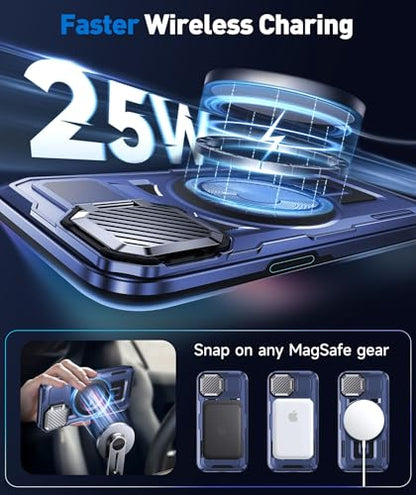 DASFOND Shield Series for iPhone 12/12 Pro Case with Camera Stand Cover [Compatible with MagSafe] Full Body Military Shockproof Protection Heavy Duty Rugged Magnetic Phone Case iPhone 12/12 Pro, Blue - color: Blue, size: Camera Stand iPhone 12/12 Pro