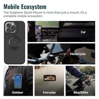 Quick Launch Shockproof Phone Case with Universal Quick-Mount Adapter for iPhone, Instantly Attach to Quick Launch Mount Series for Bike E-Bike Motorcycle, Compatible with iPhone15Plus - color: iPhone15Plus