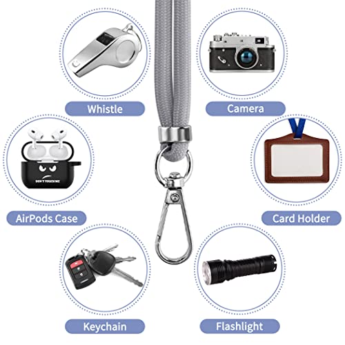 CACOE Phone Lanyard, Gray, 2 Pcs - color: Gray, size: 30"（Neck Strap×1）+8"（Wrist Strap×1）