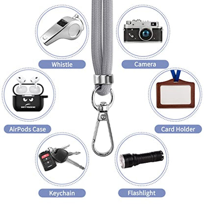 CACOE Phone Lanyard, Gray, 2 Pcs - color: Gray, size: 30"（Neck Strap×1）+8"（Wrist Strap×1）