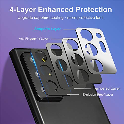 Suoman 3-Pack for Samsung Note 20 Ultra Camera Lens Protector - [Aluminum alloy] [Does not Affect Night Shots] 9H Hardness Tempered Glass Film - Black - color: Black