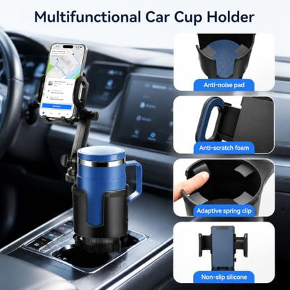 Cup Holder Phone Mount for Car, 2-in-1 Cup Holder Expander with Phone Mount - color: Standard Holder