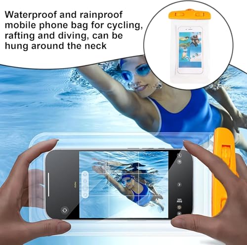 Phone Waterproof Pouch Touchscreen Compatible Cycling Smartphone Bag for Beach Cruise Vacation Swimming Kayaking Diving Travel Orange - color: Orange