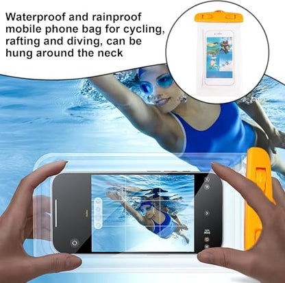 Phone Waterproof Pouch Touchscreen Compatible Cycling Smartphone Bag for Beach Cruise Vacation Swimming Kayaking Diving Travel Orange - color: Orange