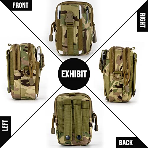 Tactical Molle Phone Pouch Nylon Multi-Purpose EDC Pouch Utility Waist Bag Tool Holster with Shoulder Strap for 4.7"-6.7" Smartphone - color: Camo