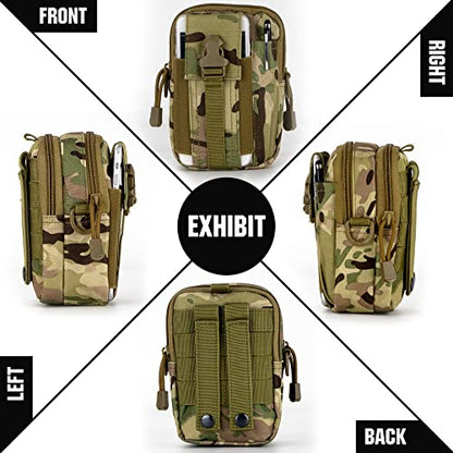Tactical Molle Phone Pouch Nylon Multi-Purpose EDC Pouch Utility Waist Bag Tool Holster with Shoulder Strap for 4.7"-6.7" Smartphone - color: Camo