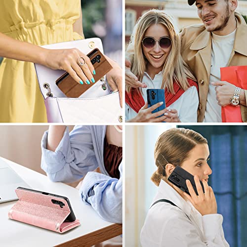 EYZUTAK Wallet Phone Case for Samsung Galaxy A15 4G/5G, Retro Matte 9 Card Holder Slots Zipper Pocket Handbag Case PU Leather Magnetic Closure Kickstand with Wrist Strap Flip Folio Purse Case - Black - color: Black, size: Samsung Galaxy A15 4G/5G
