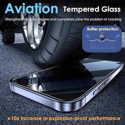 YMHML 2 Pack for iPhone 15 Pro/iPhone 16 / iPhone 15 Privacy Screen Protector Tempered Glass, Anti Spy Case Friendly Private Film Accessories - size: iPhone 16/15 Pro/15-6.1 Inch