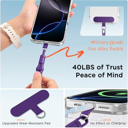 3-in-1 Crossbody Phone Lanyard & Wrist Strap - color: Purple