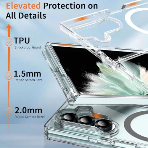 Hensinple for Samsung Galaxy Z Fold 8 Ultra Case,Z Fold8 Ultra| Z Fold 7 Case [Compatible with MagSafe] Translucent Matte Military Grade Protection Shockproof Rugged Magnetic Phone Cover(Clear) - color: Z Fold 8 Ultra-Clear, size: Galaxy Z Fold 8 Ultra| Z