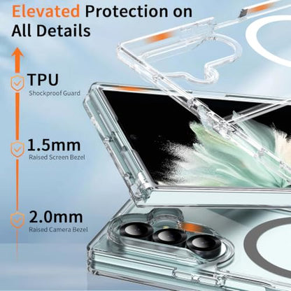 Hensinple for Samsung Galaxy Z Fold 8 Ultra Case,Z Fold8 Ultra| Z Fold 7 Case [Compatible with MagSafe] Translucent Matte Military Grade Protection Shockproof Rugged Magnetic Phone Cover(Clear) - color: Z Fold 8 Ultra-Clear, size: Galaxy Z Fold 8 Ultra| Z