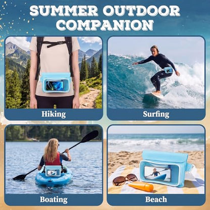 Ipx8 Waterproof Fanny Pack, 1 Pack Floating Waterproof Phone Pouch Touchscreen Dry Bag with Adjustable Waist Strap for Beach, Swimming, Kayaking, Boating, Fits Phones up to 8.5"(Blue) - color: Blue
