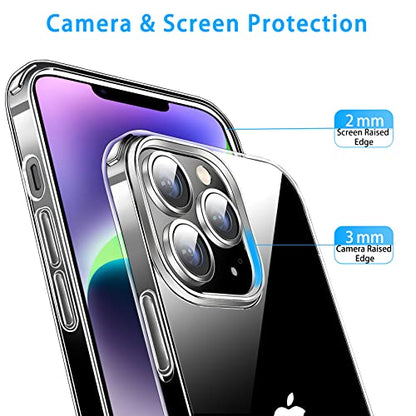 JJGoo Compatible with iPhone 14 Pro Case, Clear Soft Shockproof Protective Slim Thin Bumper Cover Transparent Phone Case - color: Clear