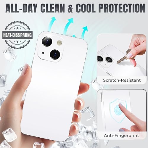 2Pcs Skin Wrap Compatible for iPhone 14 – Slim Decal Vinyl Protective Film for Sides & Back – Sleek Fit, Premium Look – Compatible with All iPhone 14 Cases - White - color: White