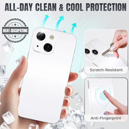 2Pcs Skin Wrap Compatible for iPhone 14 – Slim Decal Vinyl Protective Film for Sides & Back – Sleek Fit, Premium Look – Compatible with All iPhone 14 Cases - White - color: White