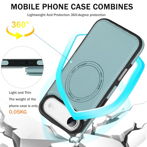 for iPhone 17 Air Wallet Case, 2-in-1 Detachable Phone Case, Card Holder RFID Blocking, Fashionable Faux Leather Card Slot & Folding Design (Blue) - color: Blue, size: iPhone 17Air