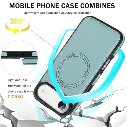 for iPhone 17 Air Wallet Case, 2-in-1 Detachable Phone Case, Card Holder RFID Blocking, Fashionable Faux Leather Card Slot & Folding Design (Blue) - color: Blue, size: iPhone 17Air