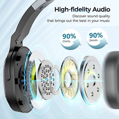 COSMUSIS Trucker Bluetooth Headset, Wireless Headset with Mic for Work - color: Black