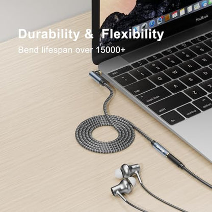 3.5mm Headphone Extension Cord 1ft,3.5mm Male to Female Stereo Audio Extension Cable/90 Degree Right Angle Aux Cable for Smartphones, Tablets, Media Players - size: 1 ft