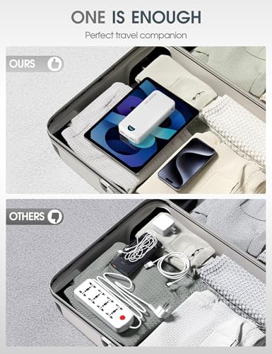 citicr Portable Charger 20000mAh PD20W w/Built-in Cables & Wall Plug White - color: Ivory