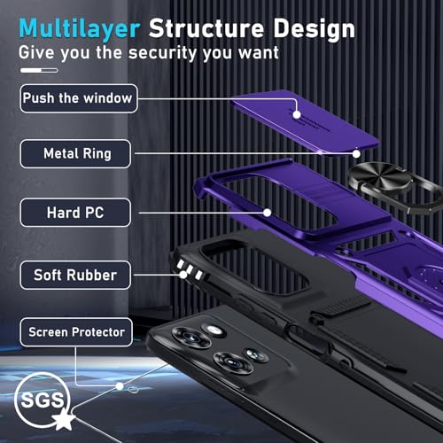 for Moto G Power 5G 2026/2025 Case Built in Slide Camera Cover Purple - color: Purple, size: Moto G Power 5G(2025)