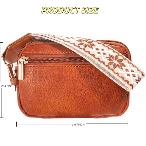 Clip and Go strap for phone with Leather Wallet crossbody phone - color: Dark Brown