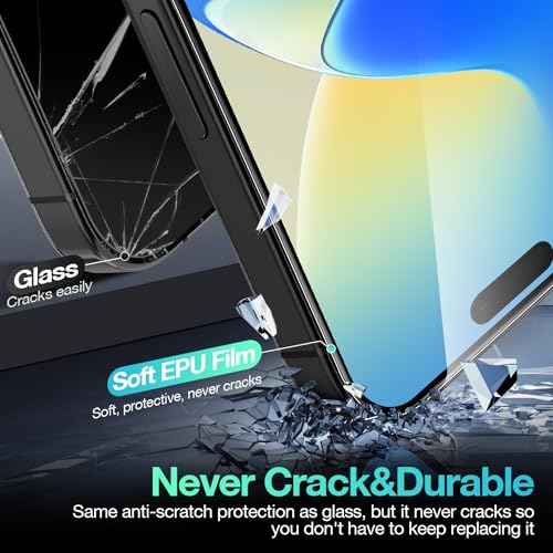 3 Pack Flexible Film Screen Protector for iPhone 16 Plus, Non-breakable Soft TPU Hydrogel Film for iPhone 16 Plus Screen Protector Film (NOT Glass) - size: iPhone 16 Plus