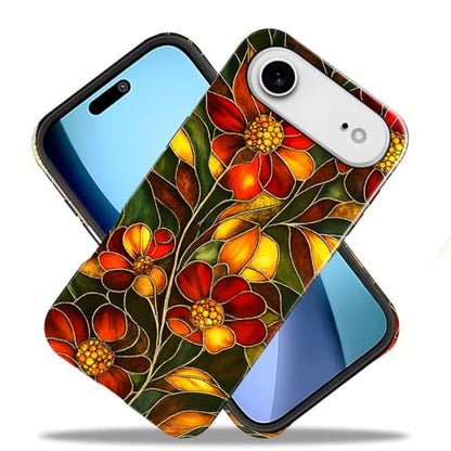 Compatible with iPhone 17 Air,Anti-Scratch Glossy Case Cover,Stained Glass Flower 03 - color: Stained Glass Flower 03, size: IPhone 17 Air