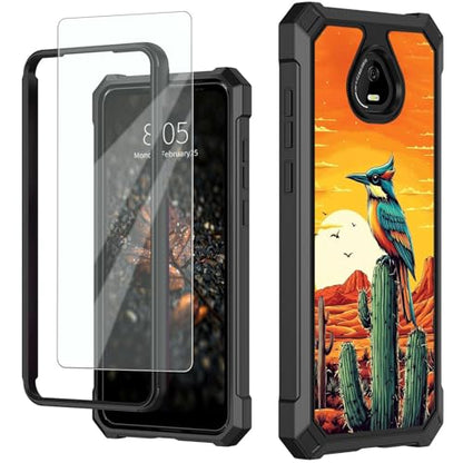 for Schok Volt Sv67q Sv67332 Case with Screen Protector, Military Grade Drop Protection, Dual Layer Hybrid Shockproof Protection TPU Phone Case for Schok Volt Sv67q, Artistic Bird - color: Artistic Bird