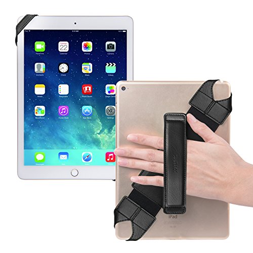 joylink Tablet Hand Strap 10 Inch, Fits Over Protective Case, 360° Swivel Grip, iPad 9th 10th Gen Samsung Galaxy Tab, Artists Reading, Black