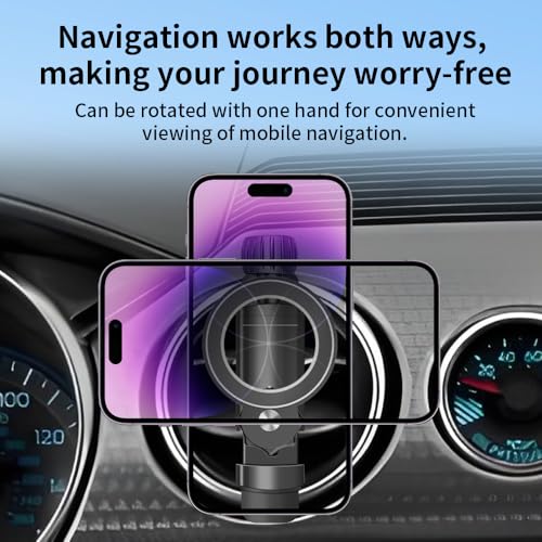 Car Magnetic Phone Holder Mount for Ford Mustang 2005-2023 (Not for Mach E)，F-150 2004-2014，F-250 2008-2016，F-350 2008-2016，Expedition 2003-2017 Circular Air Vent Accessories Cell Cellphone Stand