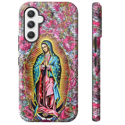 Virgin Mary Phone Case for Samsung Galaxy S25, Dual Layer Shockproof Rugged Cover with Soft TPU + Hard PC, Anti-Scratch Slim Fit Wireless Charging Compatible - color: Virgin Mary, size: 6.2" Galaxy S25