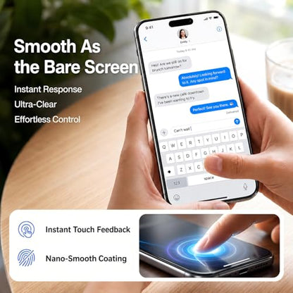 DMJN UNBREAK Designed for iPhone 17 Pro Max Screen Protector 6,9 Inch (N0.1 Military Grade Shatterproof) Tempered Glass, Easy Installation, Case Friendly, Full Coverage, 9H+ Glass, HD Clear, 2 Pack - size: iPhone 17 Pro Max