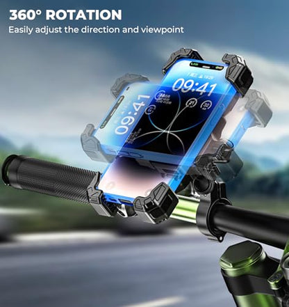 VAZESWIN Motorcycle Bike Phone Mount with Vibration Dampener, 1s Auto Lock