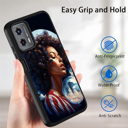 for Moto G 5G 2024/Moto G Play 5G 2024 Case, Military Grade Heavy Duty [3-Layer] Dustproof Shockproof Full-Body Protective Case for Motorola Moto G 5G 2024 - African American Women - color: African American Women-